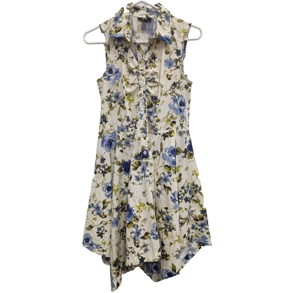 Vintage 90s BCX Womens Dress Large Floral Sleeveless Asymmetric Cottagecore